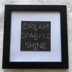 "DREAM SPARKLE SHINE" Inspo Quote Framed Photo